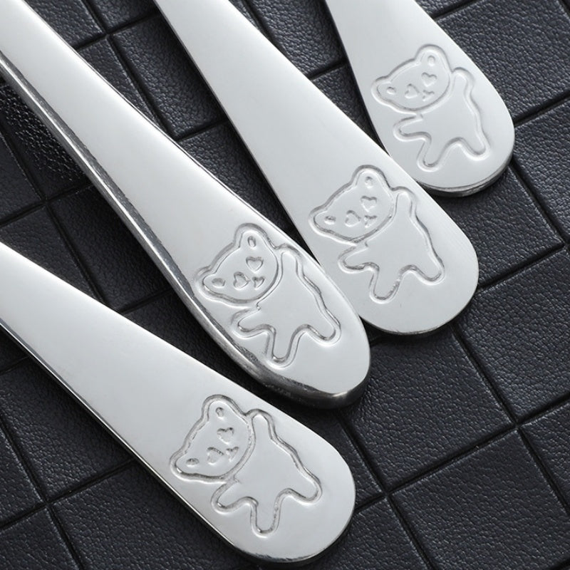 Children's Stainless Steel Cartoon Bear Creative Tableware