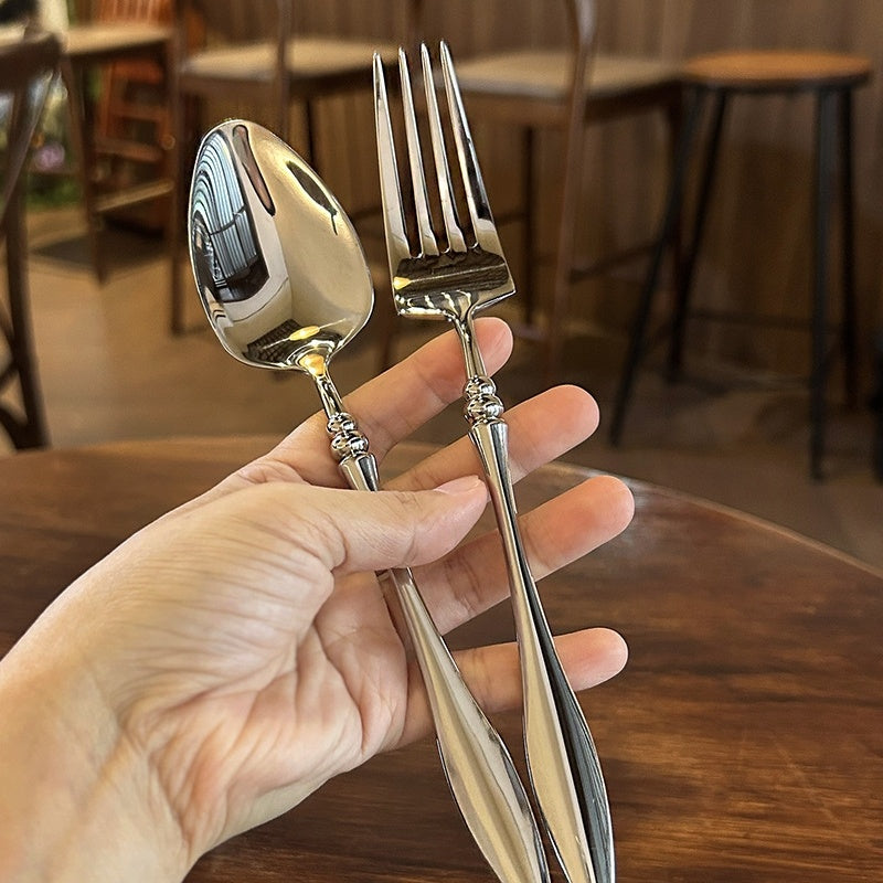 Retro Stainless Steel Mirror-Polished Western Tableware