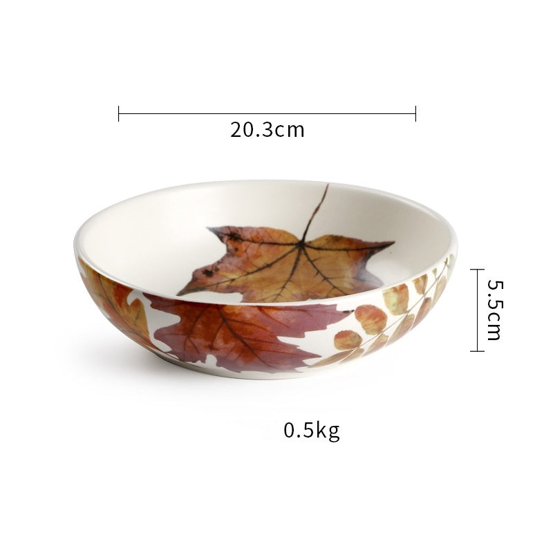 Creative Ceramic Soup Plates, Hand-Painted 8-Inch Deep Plates, Western Tableware, Round Household Vegetable Plates, Salad Bowls And Plates