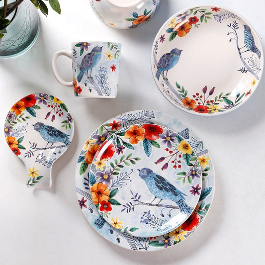 Creative Forest Series Painted Ceramic Plate Home Plate Set