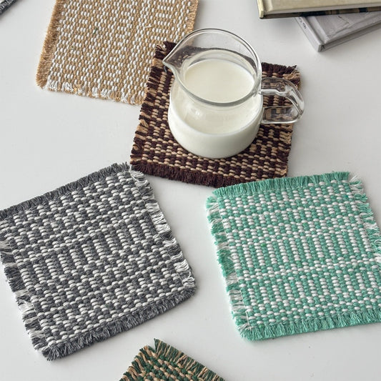 Retro Fabric Woven Coasters Set Of Five