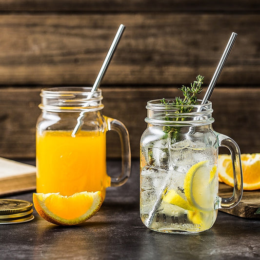 Retro Style Glass Transparent Water Cup For Juice And Coffee With A Lid