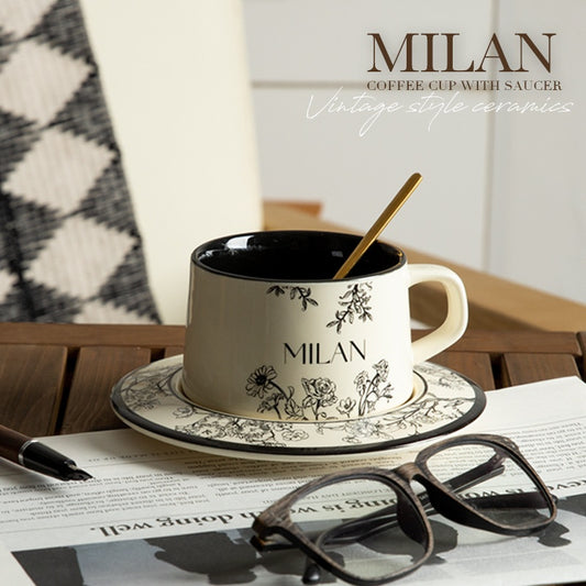 Retro-Style Exquisite Floral Ceramic Coffee Cups And Saucers