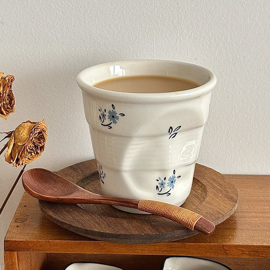 Retro High-End Appearance Ceramic Irregular-Handled Cup