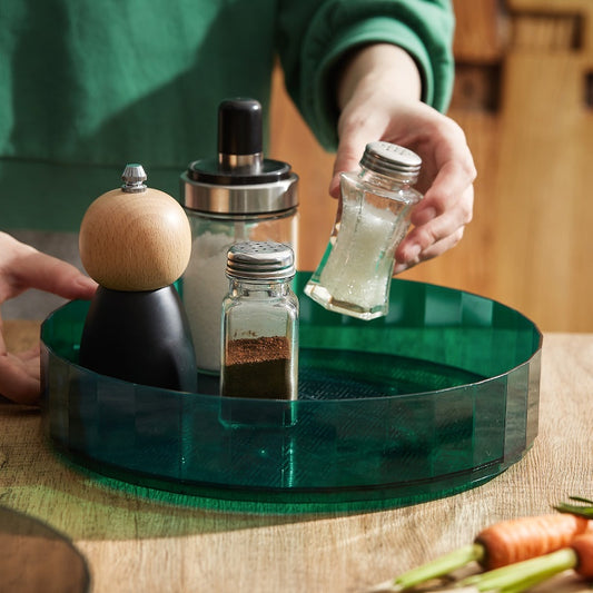 Multi-Functional Plastic Tray For Rotating Kitchen Countertop Storage