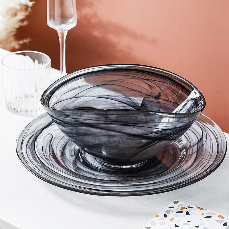 Creative Handcrafted Ink-Wash Glass Fruit Plate