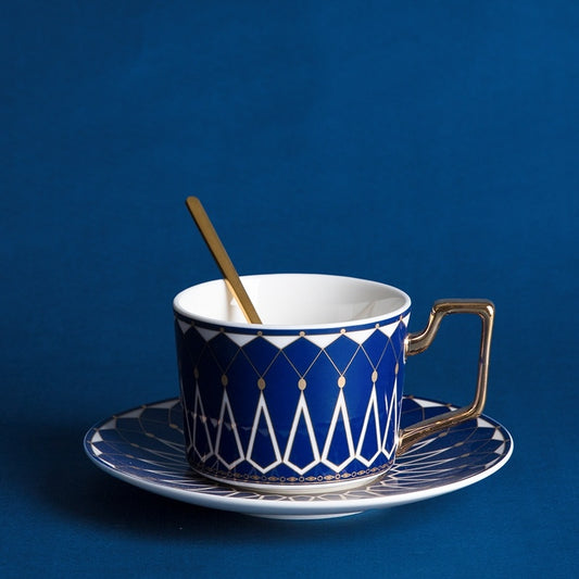 Retro And Elegant Ceramic Coffee Cup And Saucer Set