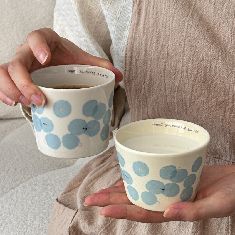 Delicate And Adorable Swimming Pattern Ceramic Mug