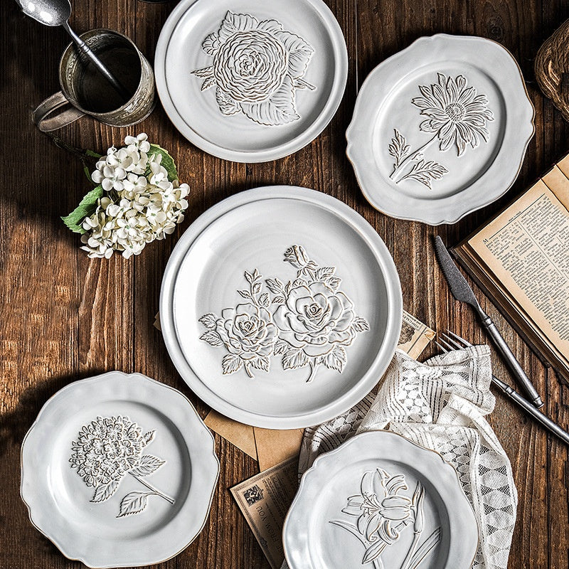 Palace Style Retro Relief Inventory Heart Plate Decorative Ornaments