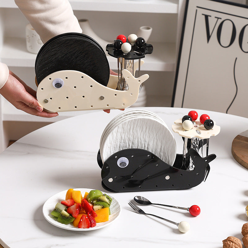 Creative fruit cake fork dessert mixing spoon storage rack stainless steel fruit pick set