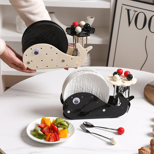 Creative fruit cake fork dessert mixing spoon storage rack stainless steel fruit pick set