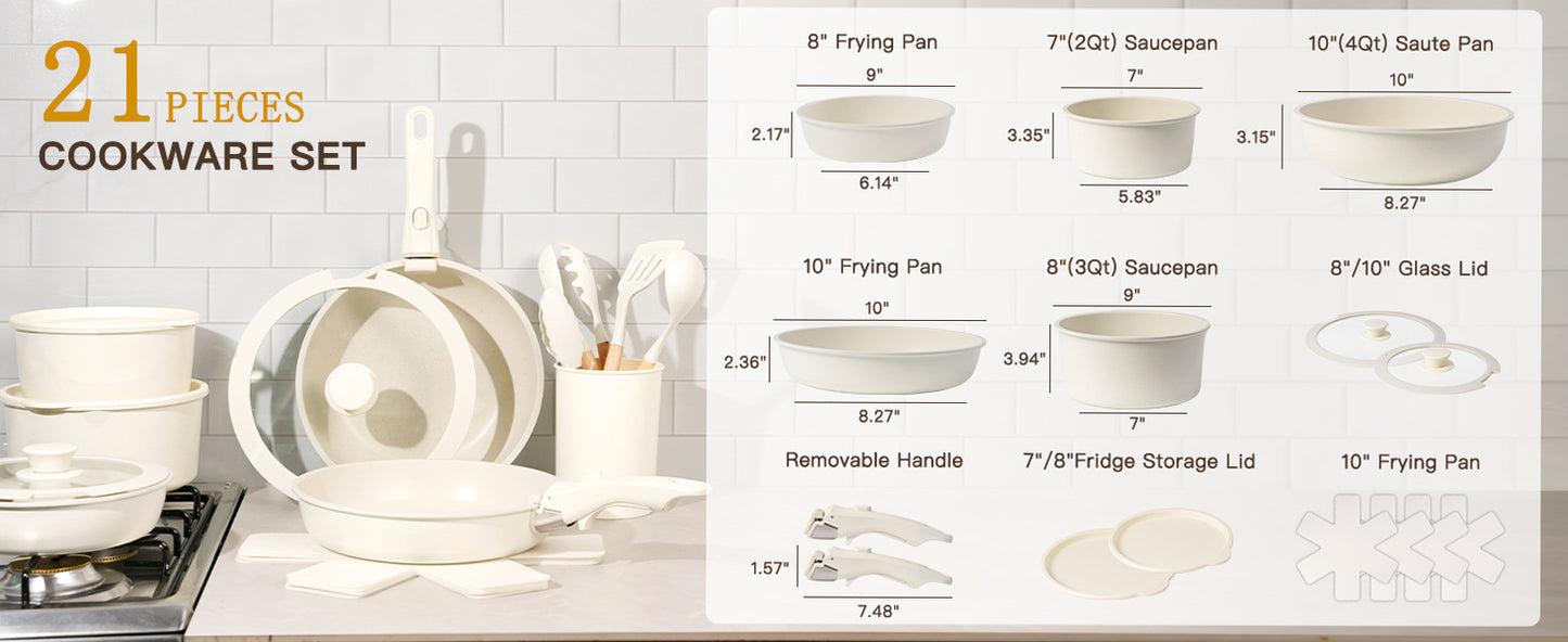 Detachable Set Pot Kitchen Household Tourmaline Non-Stick Pan