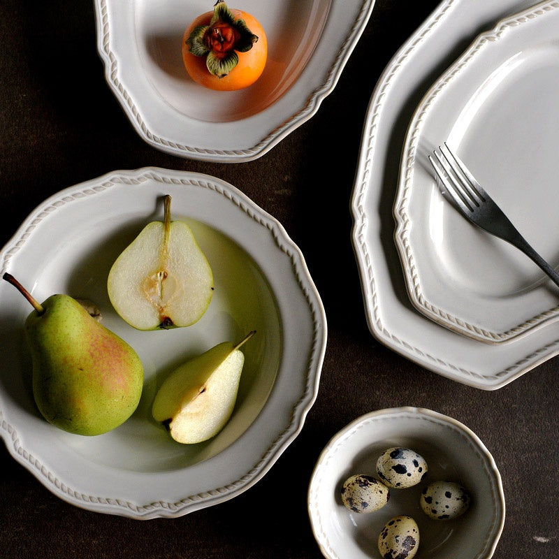 Underglaze Relief On Retro Ceramic Tableware Plates