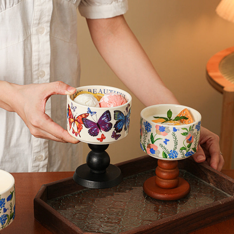 High appearance level stemware vintage ceramic cup dessert cup ice cream cup