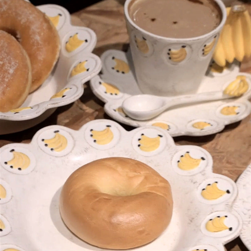 Banana do old series ceramic tableware set household rice bowl soup bowl salad plate breakfast cup