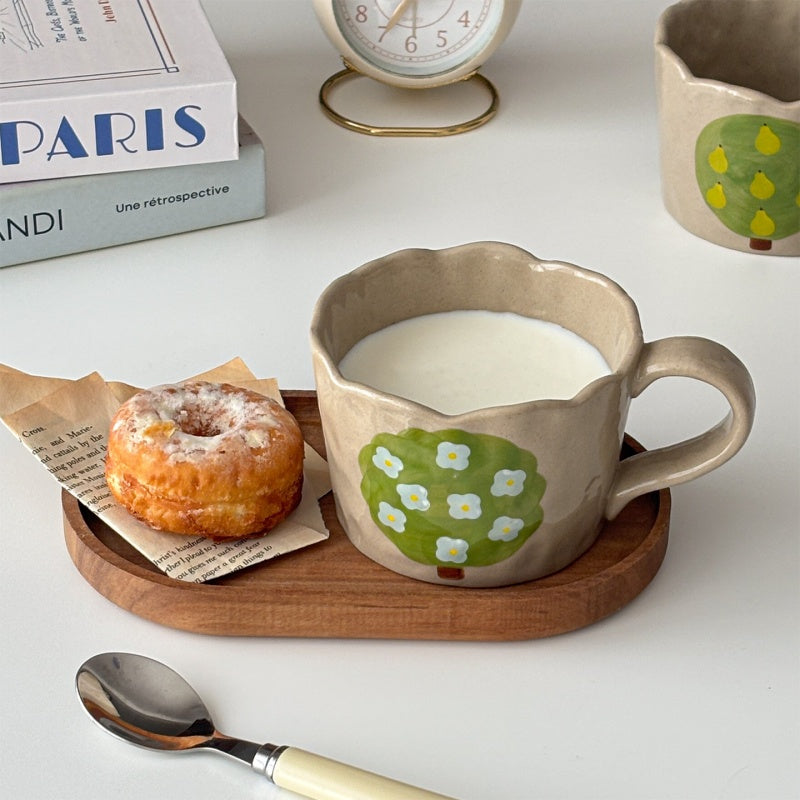 Hand-Painted Rough Clay Irregular Hand-Shaped Mug