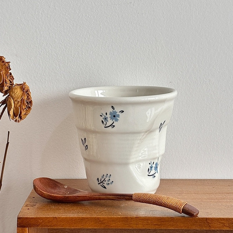 Retro High-End Appearance Ceramic Irregular-Handled Cup