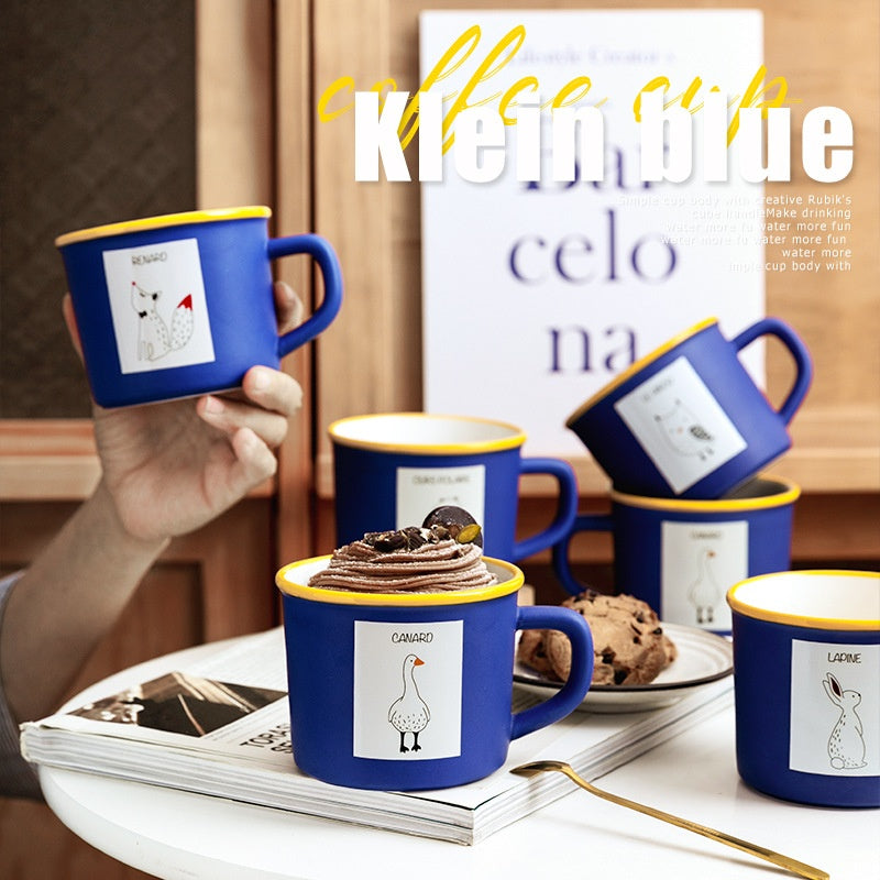 Klein Blue Animal Graffiti Ceramic Mug Coffee Cup