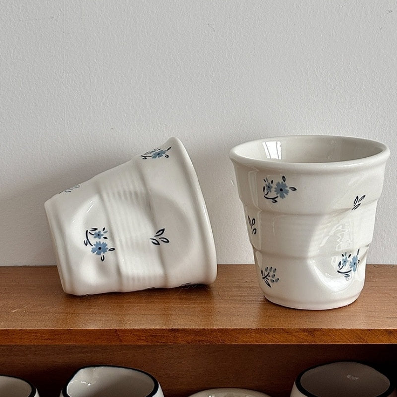Retro High-End Appearance Ceramic Irregular-Handled Cup