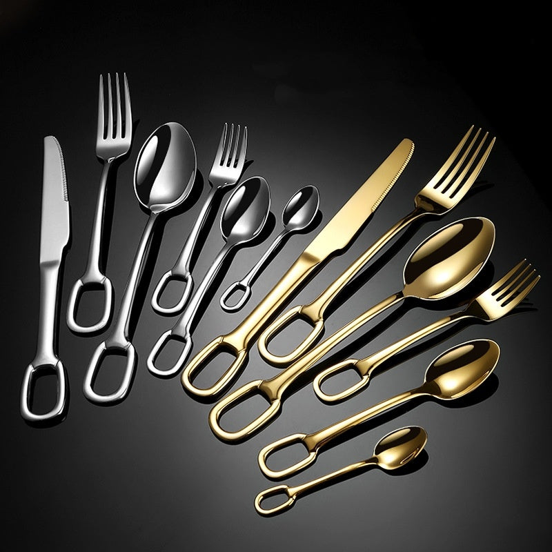 Creative Stainless Steel Hanging Hole Western Tableware