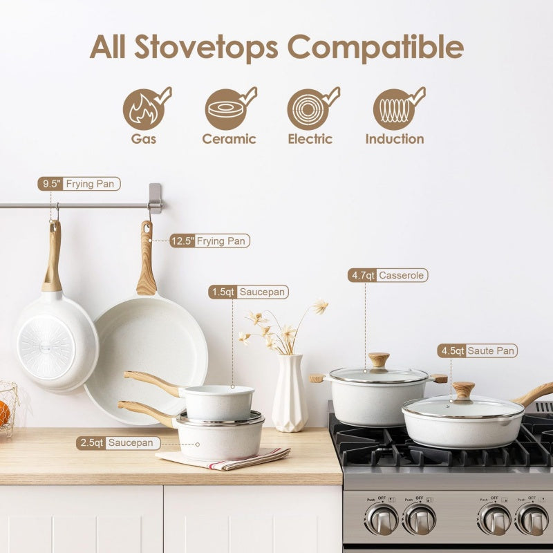 Medical Stone Set Household Kitchen Pot With Non-Stick