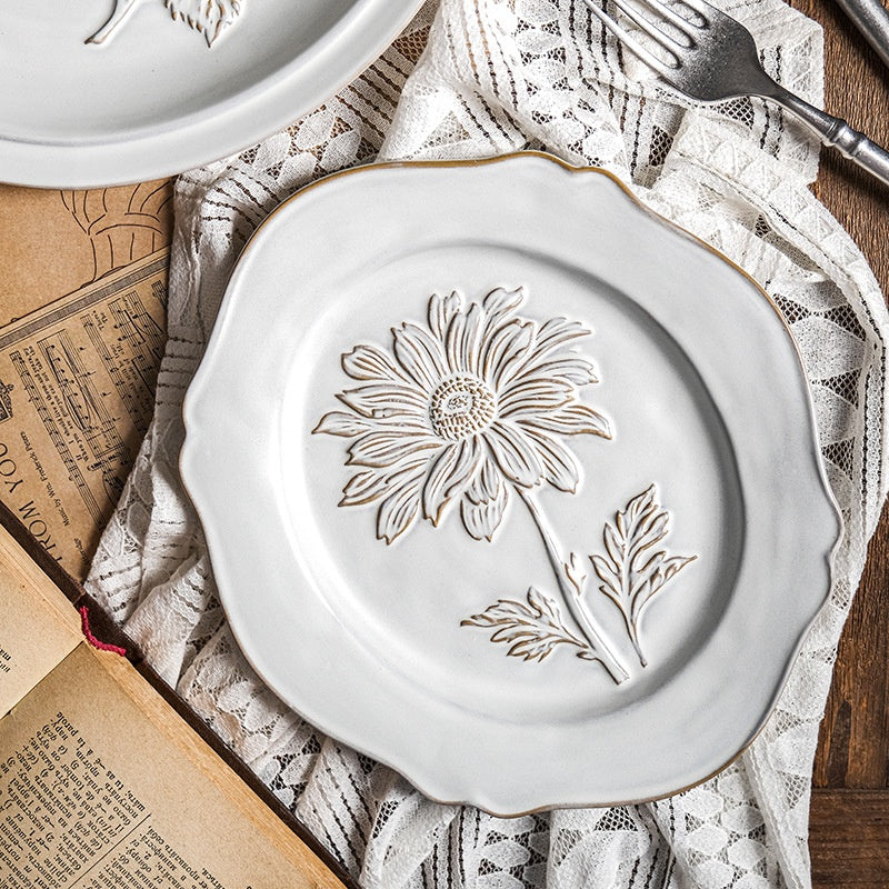 Palace Style Retro Relief Inventory Heart Plate Decorative Ornaments