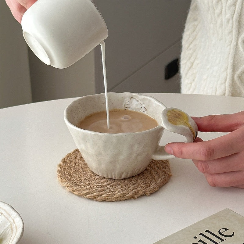Retro Hand-Painted Flower And Bird Underglaze Ceramic Hand-Pulled Mug