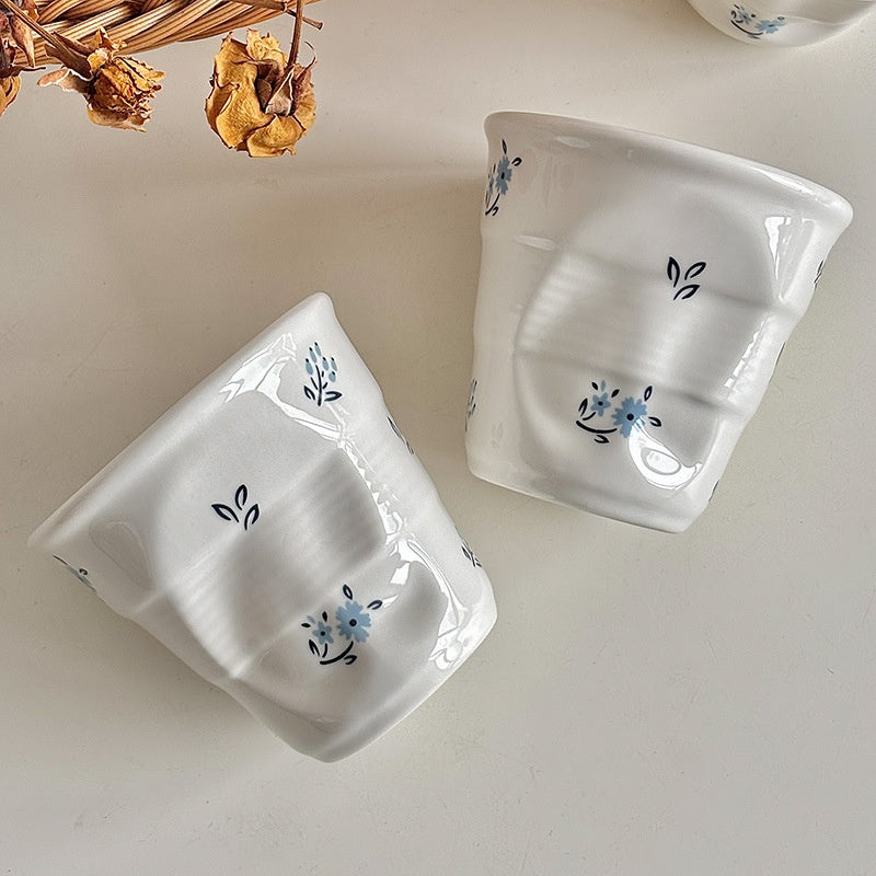 Retro High-End Appearance Ceramic Irregular-Handled Cup