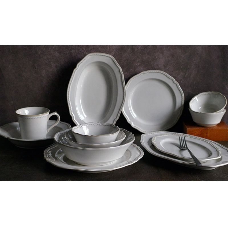 Underglaze Relief On Retro Ceramic Tableware Plates