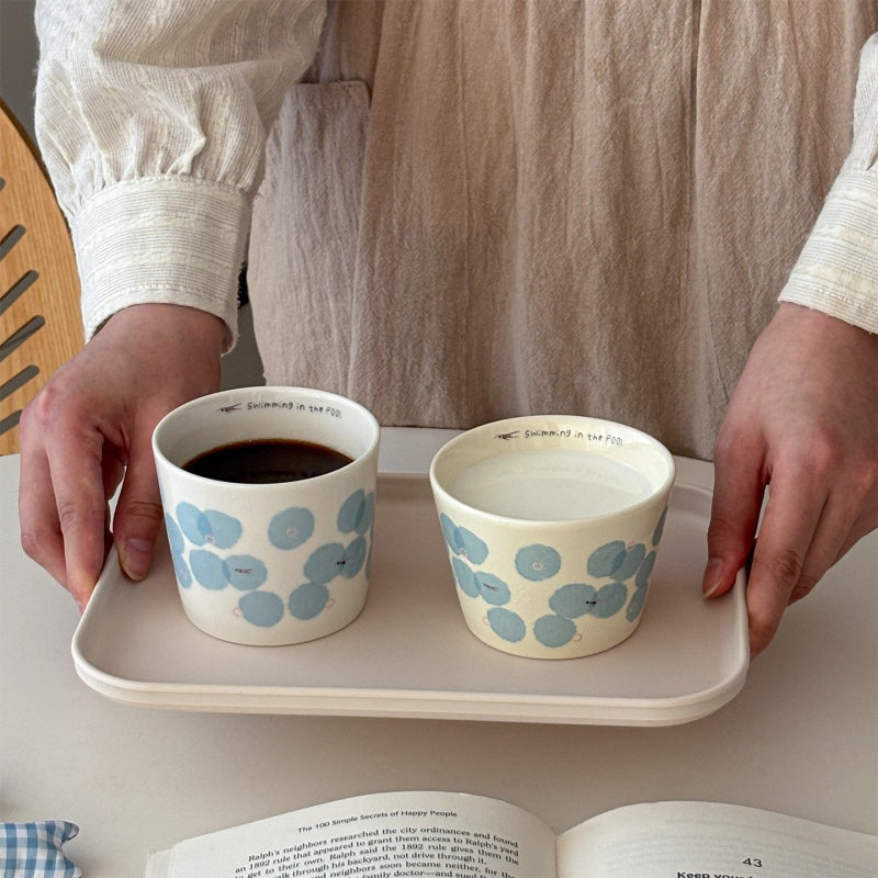 Delicate And Adorable Swimming Pattern Ceramic Mug