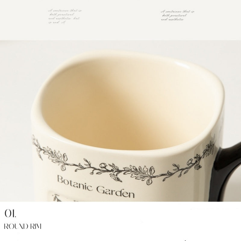 Retro Floral Graffiti Ceramic Mug Coffee Cup