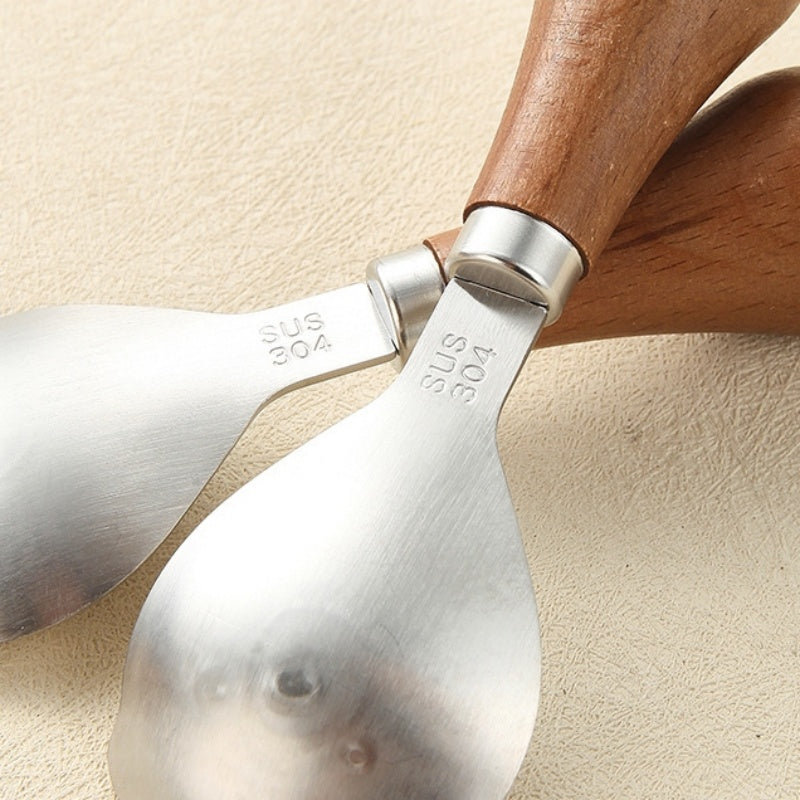 Cute Wooden Handle Stainless Steel Bear Tableware For Children