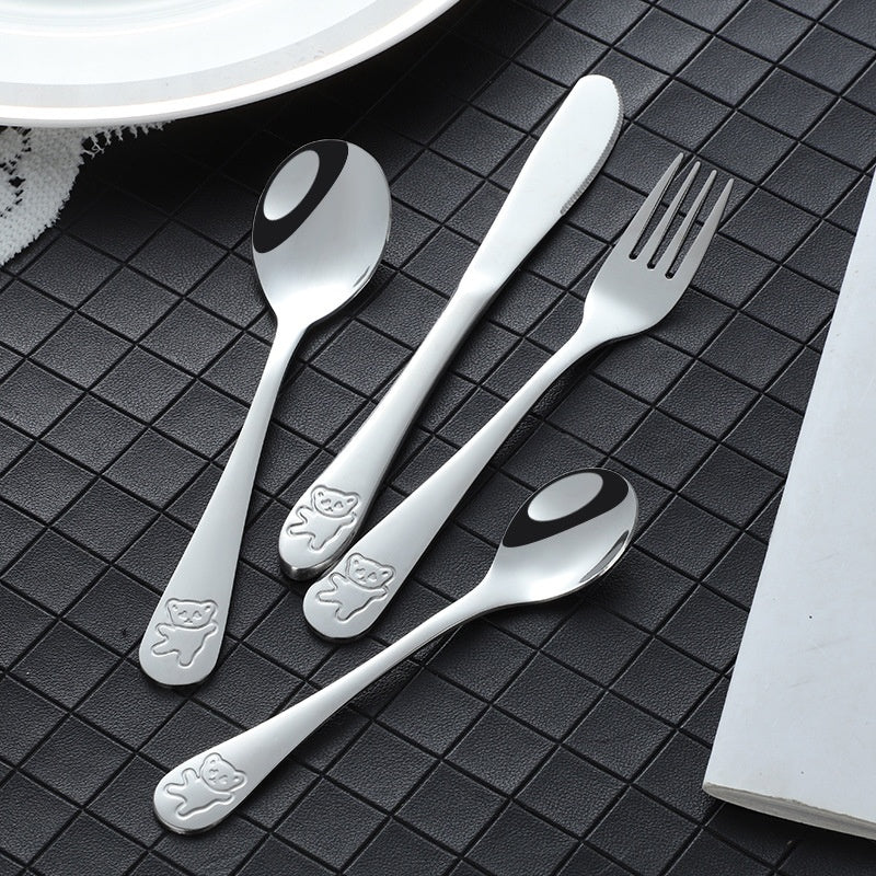 Children's Stainless Steel Cartoon Bear Creative Tableware