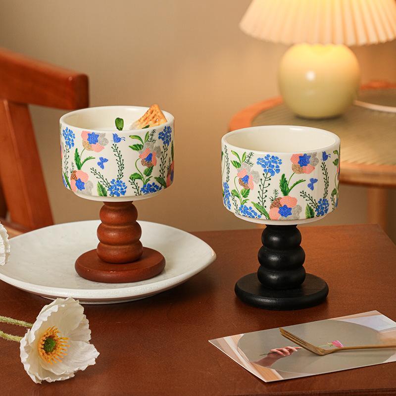 High appearance level stemware vintage ceramic cup dessert cup ice cream cup