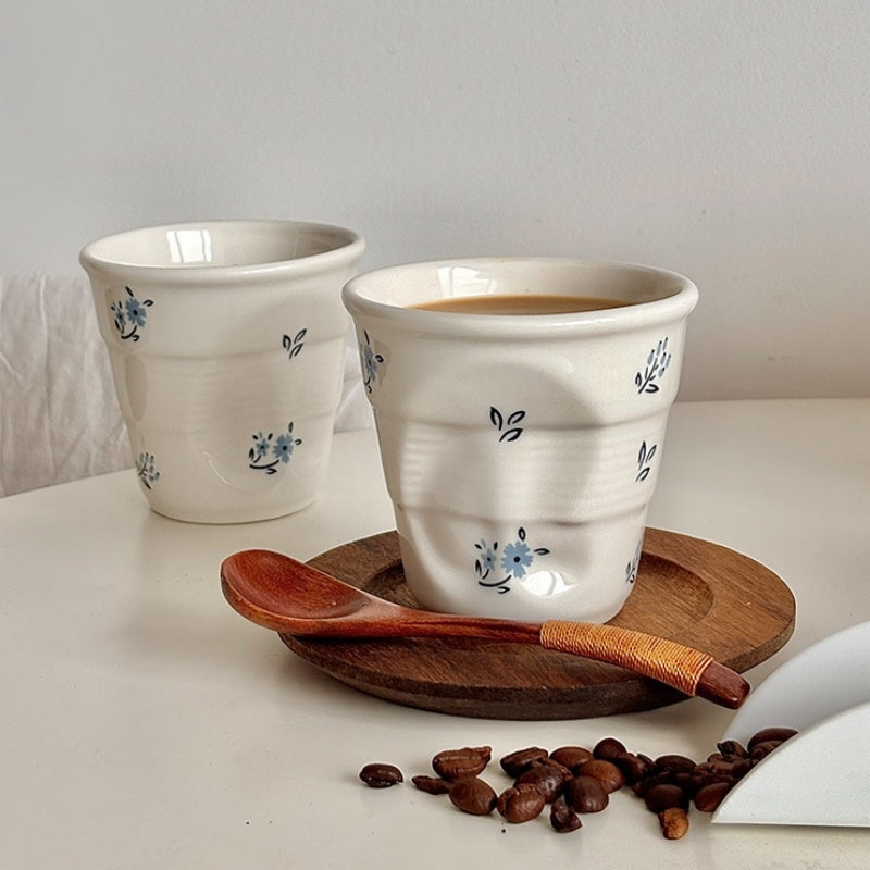 Retro High-End Appearance Ceramic Irregular-Handled Cup