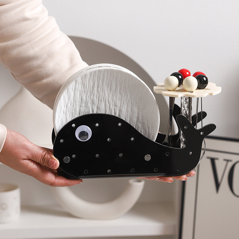 Creative fruit cake fork dessert mixing spoon storage rack stainless steel fruit pick set