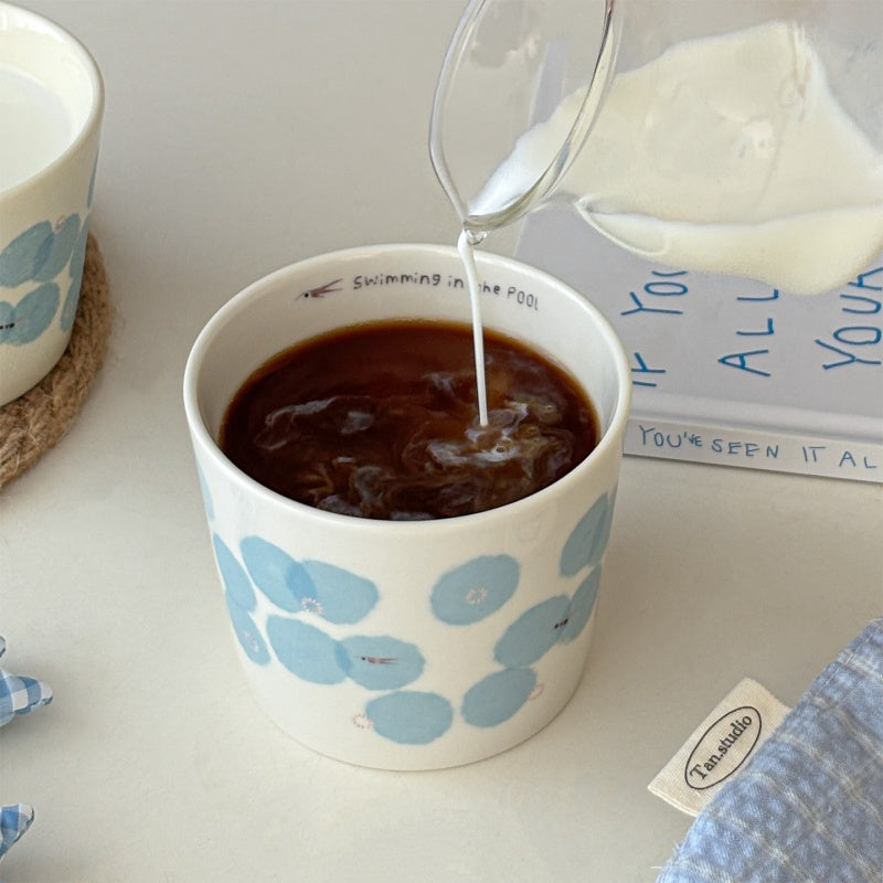 Delicate And Adorable Swimming Pattern Ceramic Mug