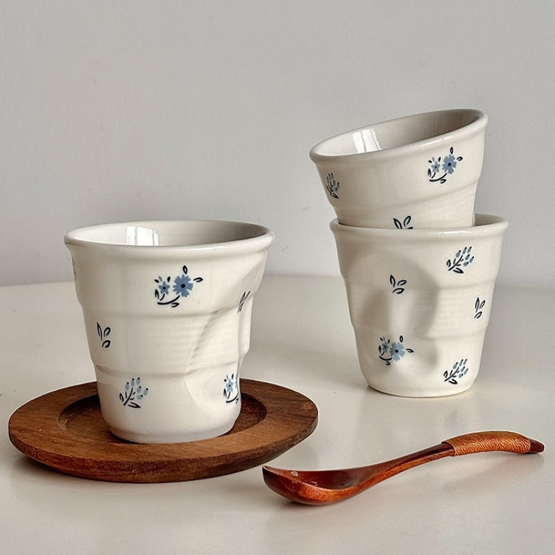 Retro High-End Appearance Ceramic Irregular-Handled Cup