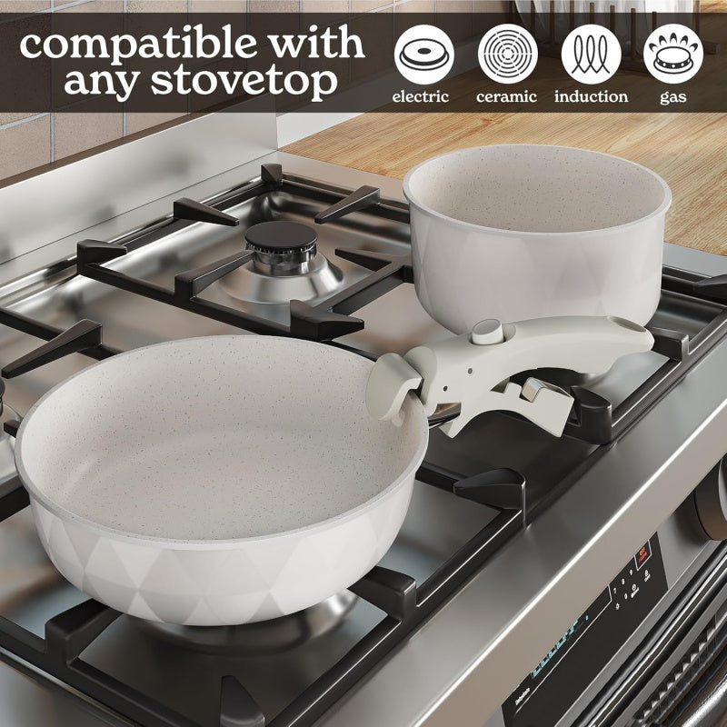 Detachable Patterned Tourmaline Cookware Set For Household Non-Stick Pans