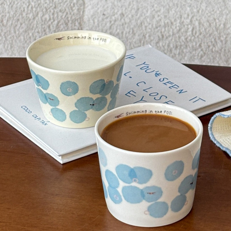Delicate And Adorable Swimming Pattern Ceramic Mug