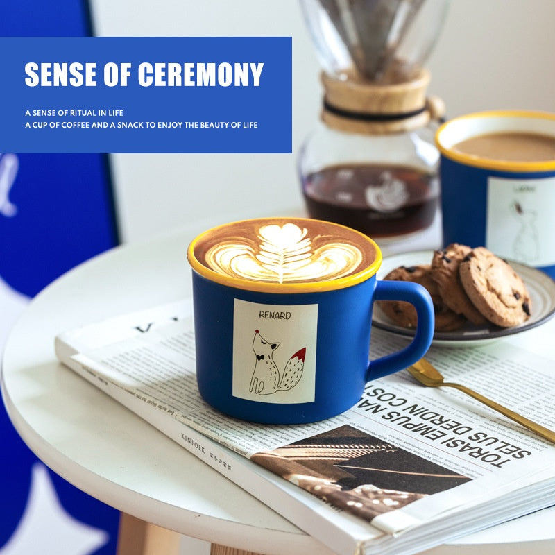 Klein Blue Animal Graffiti Ceramic Mug Coffee Cup