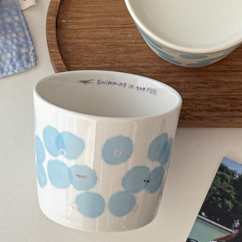 Delicate And Adorable Swimming Pattern Ceramic Mug