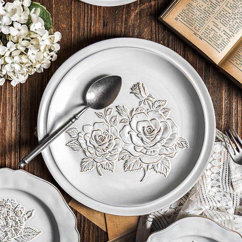 Palace Style Retro Relief Inventory Heart Plate Decorative Ornaments