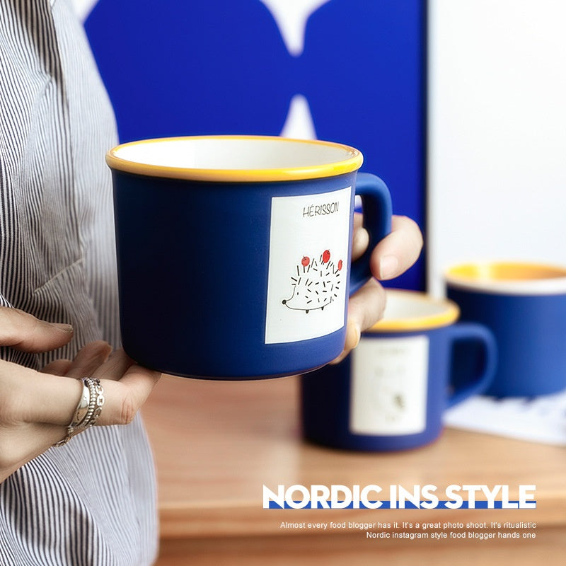 Klein Blue Animal Graffiti Ceramic Mug Coffee Cup