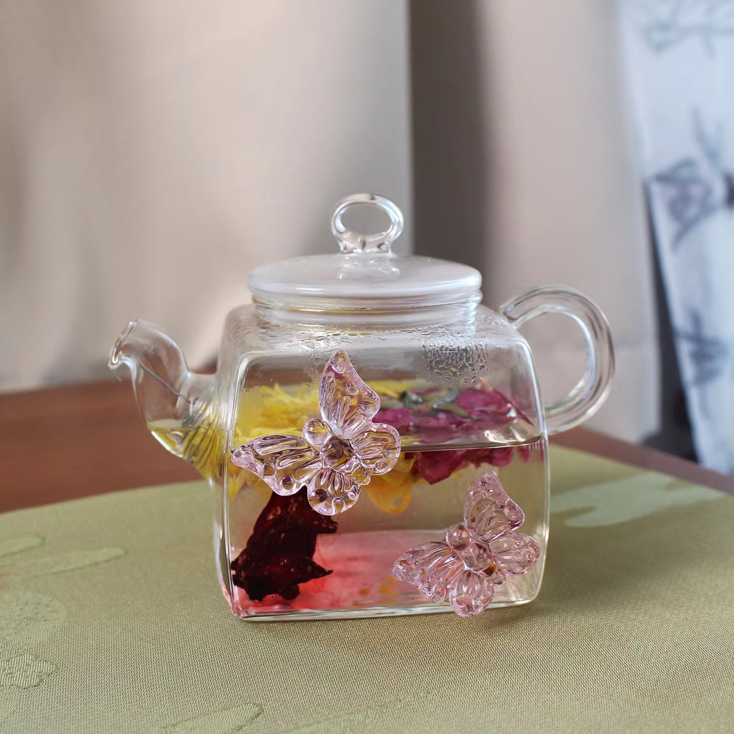 Spring butterfly cup pot set butterfly glass water cup