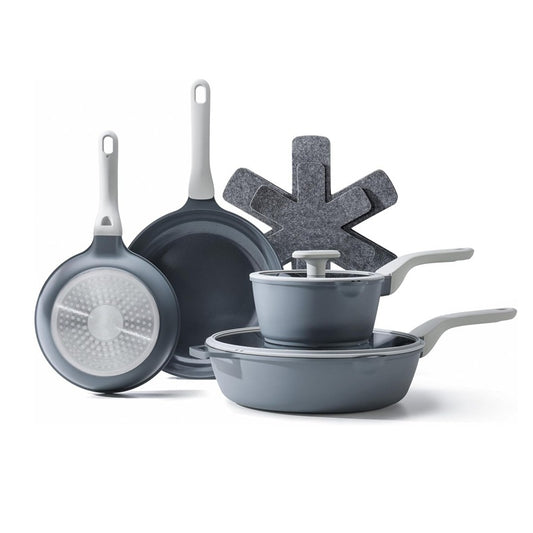 Grey Tourmaline Non-Stick Cookware Set For Home Kitchen