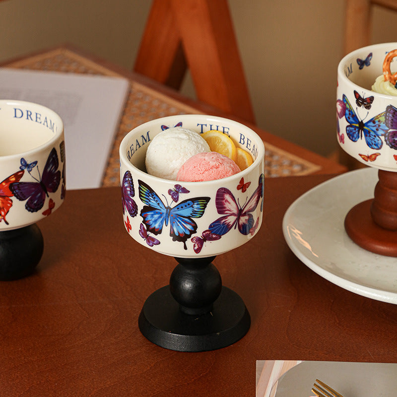 High appearance level stemware vintage ceramic cup dessert cup ice cream cup