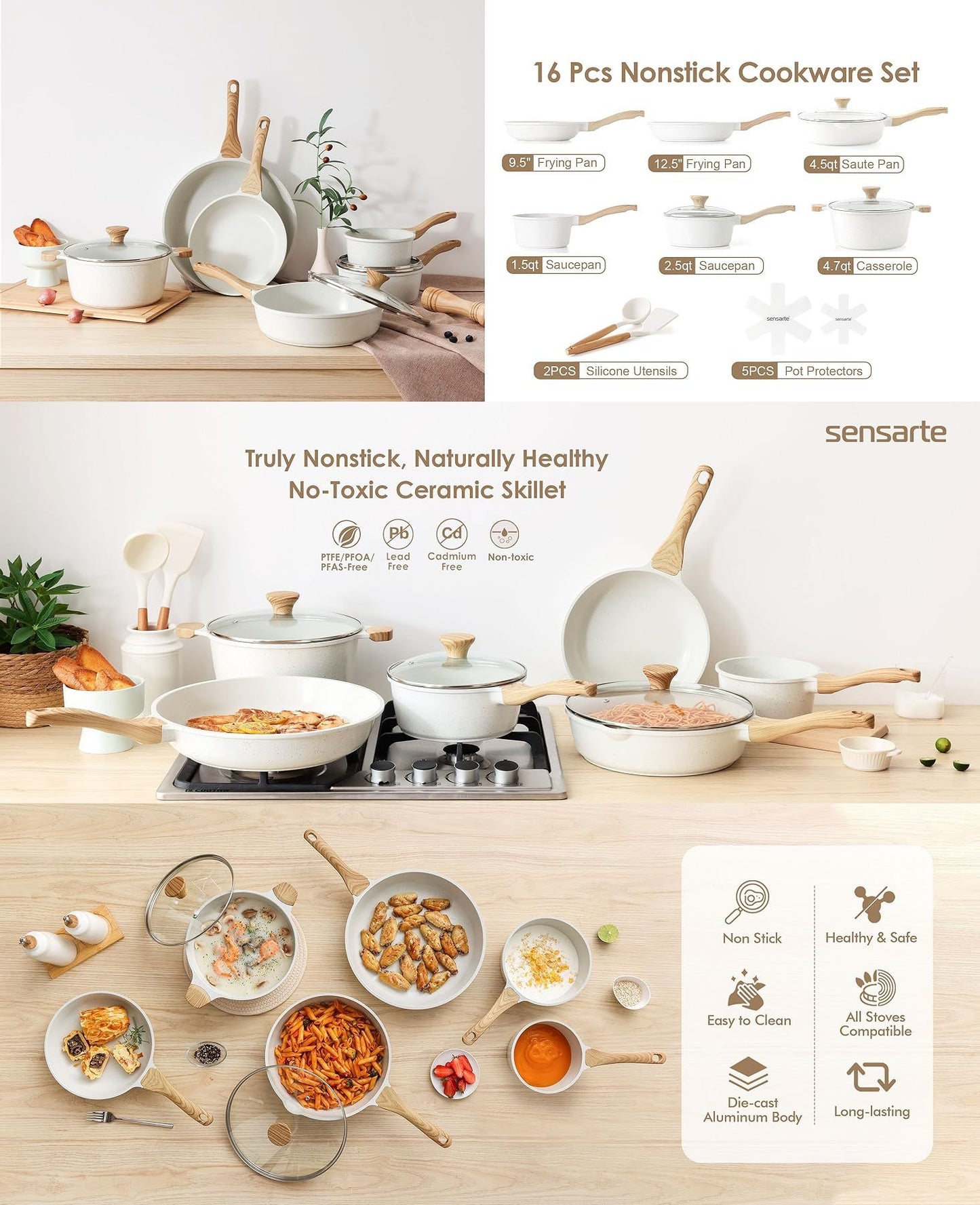 Medical Stone Set Household Kitchen Pot With Non-Stick