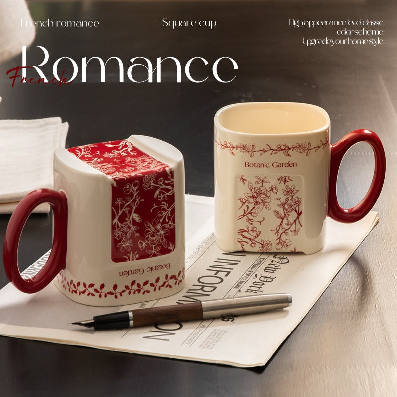 Retro Floral Graffiti Ceramic Mug Coffee Cup