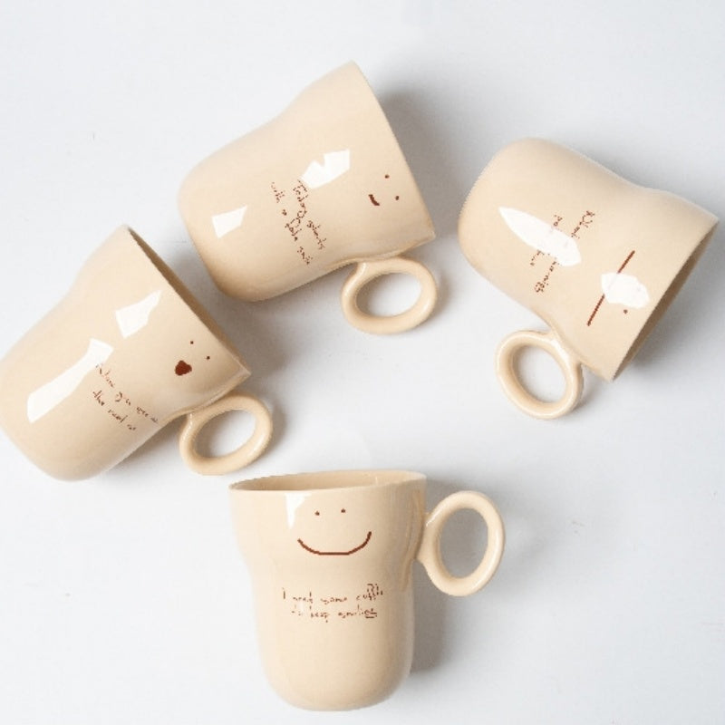 Cute Expression Ceramic Household Mugs
